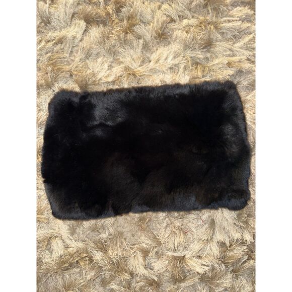 Michael Kors Black 100% Rabbit Fur Infinity Scarf